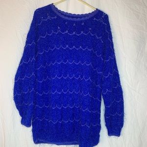 vintage pullover sweater loose knit (see photos for measurements) cobalt blue